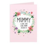 Personalised Any Message Floral Wreath Design Greeting Card - Image 6
