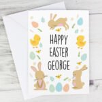 Personalised Easter Bunny & Chick Design Card - Image 5