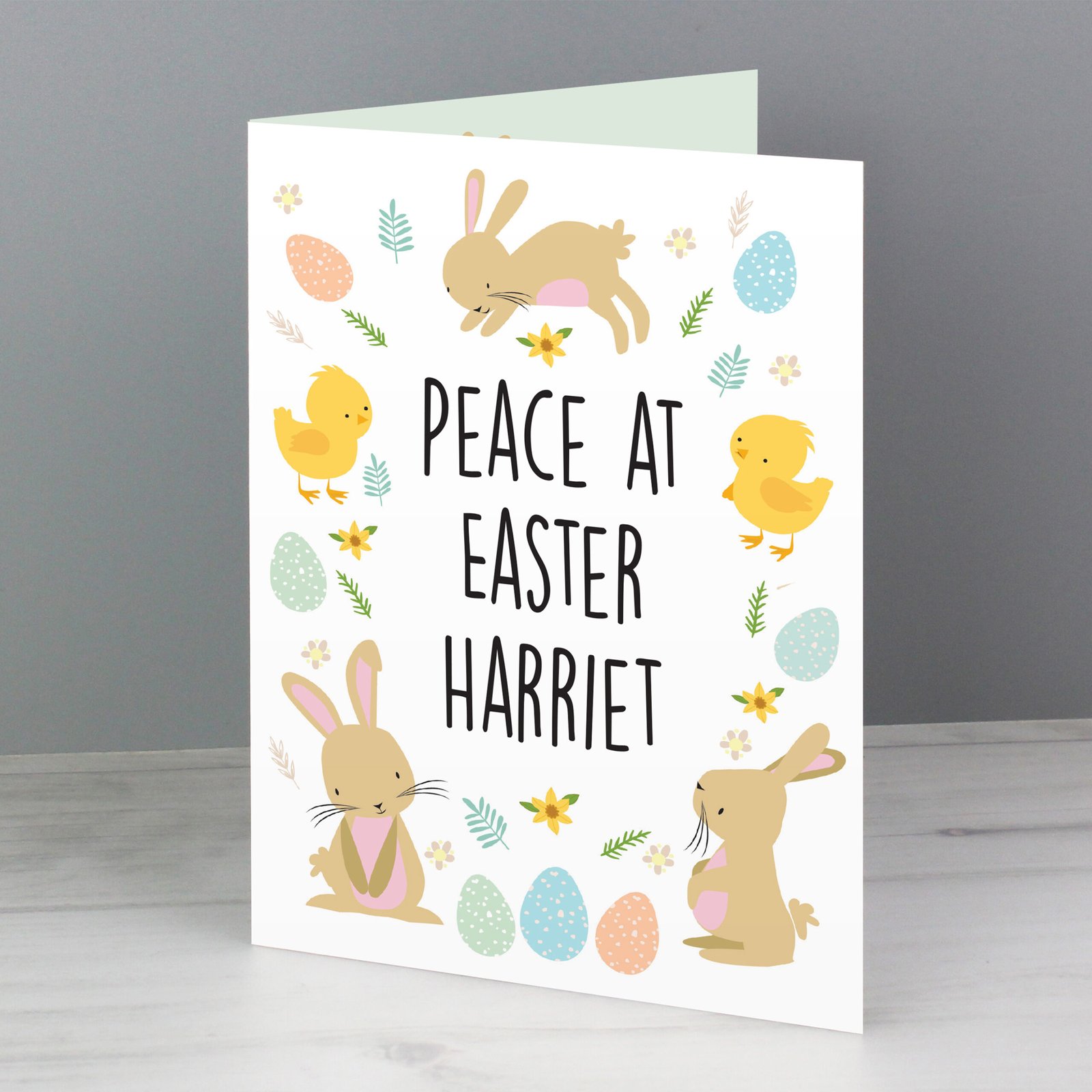 GC00783 Personalised Easter Bunny & Chick Design Card Personalised Easter Bunny & Chick Design Card - Image 1