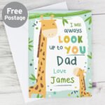 Personalised 'I Will Always Look Up To You' Giraffe Card - Image 2