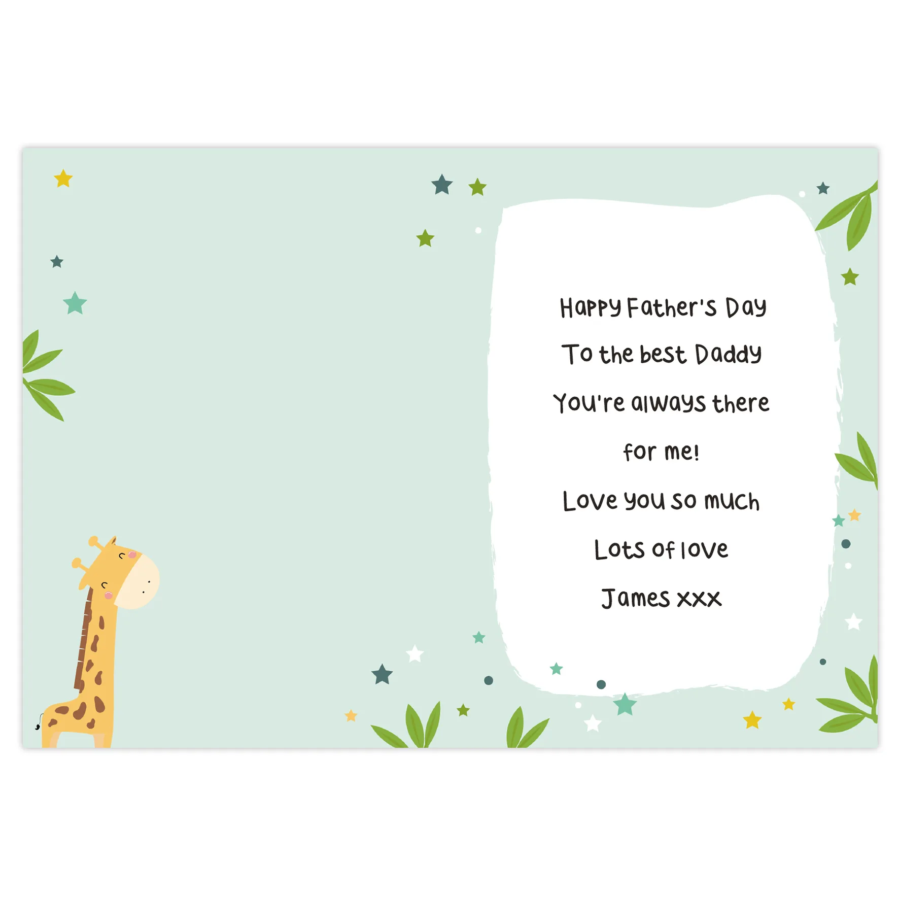 Personalised 'I Will Always Look Up To You' Giraffe Card - Image 3