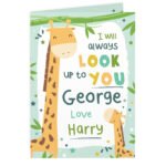 Personalised 'I Will Always Look Up To You' Giraffe Card - Image 4