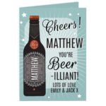 Personalised 'Cheers! You're Beer-illiant' Card - Image 4