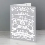 Personalised Grey Papercut Design Card - Image 4