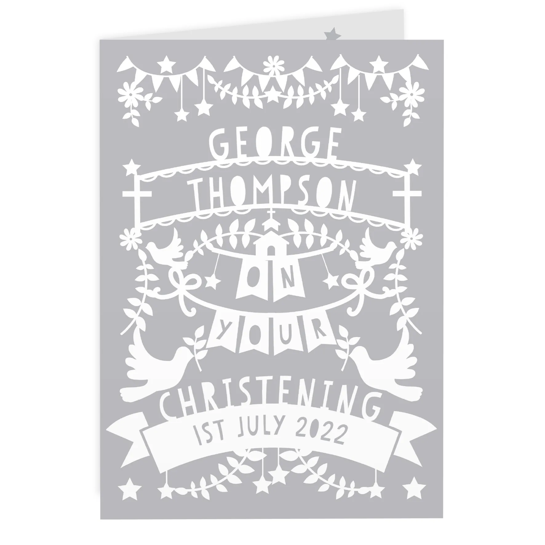 Personalised Grey Papercut Design Card - Image 6