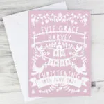 Personalised Pink Papercut Design Card - Image 2