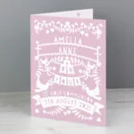 Personalised Pink Papercut Design Card - Image 3