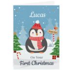 Personalised Penguin Design 'On Your First Christmas' Card - Image 5