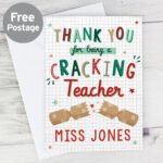 Personalised 'Thank You For Being a Cracking Teacher' Christmas Card - Image 3