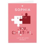 Personalised 'You Complete Me' Jigsaw Pieces Design Card - Image 5