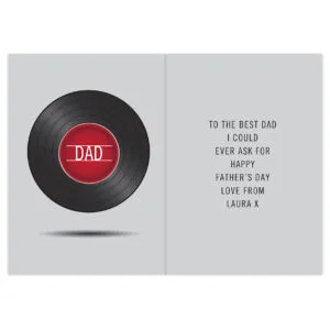 GC00810 Personalised Vintage Record Design Greeting Card 2