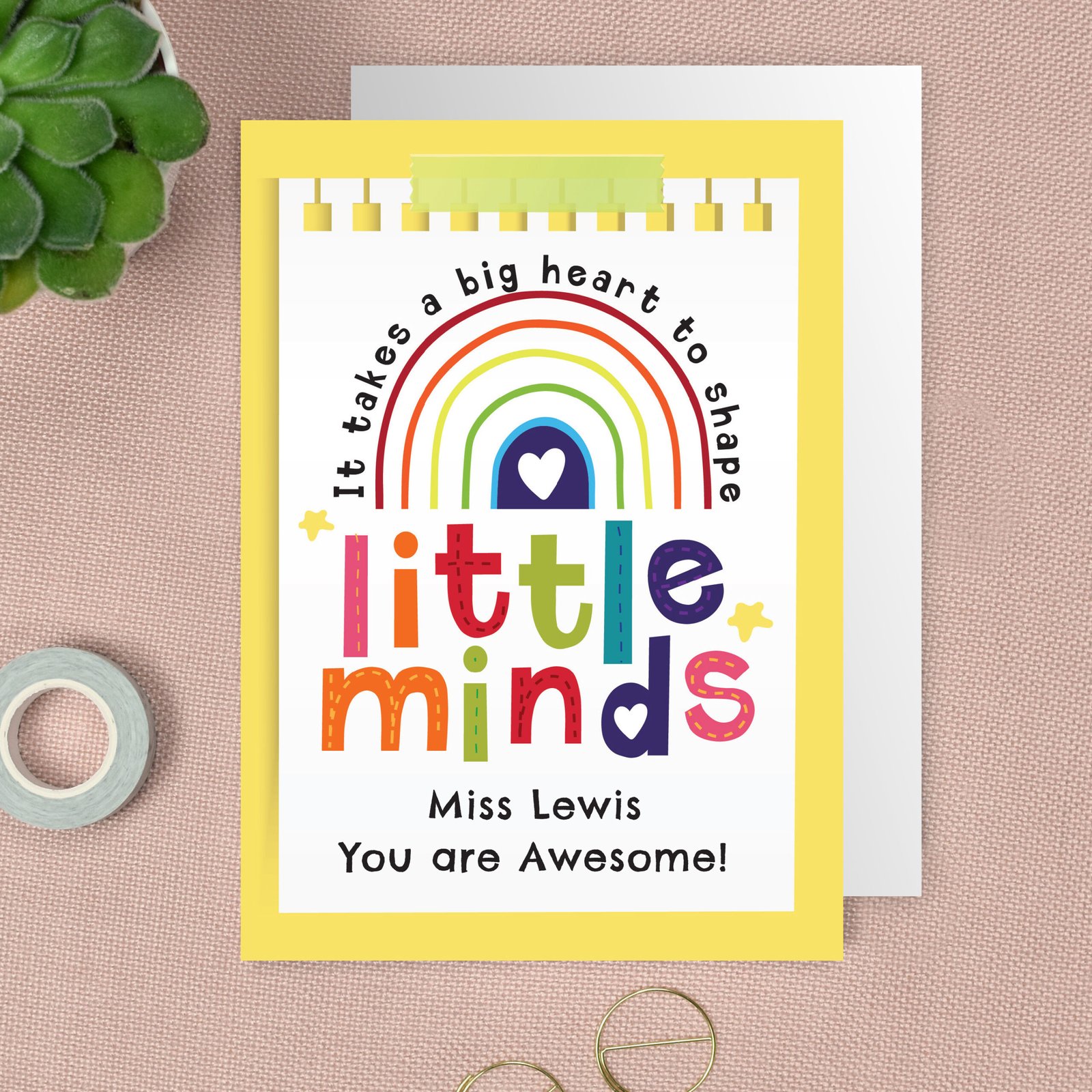 GC00812 Personalised 'Shape Little Minds' Greeting Card Personalised 'Shape Little Minds' Greeting Card - Image 1