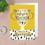 Personalised 'World's Best Teacher' Trophy Design Greeting Card - Image 4