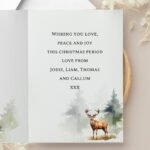 Personalised Watercolour Stag Design Christmas Card - Image 2