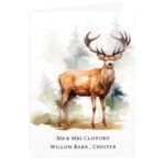 Personalised Watercolour Stag Design Christmas Card - Image 5