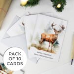 Personalised Any Message Stag Design Christmas Cards (10 Pack) - Image 5