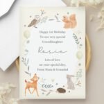 Personalised Children's Woodland Animals Design Greeting Card