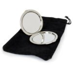 Personalised 'You Look Lovely Today' Round Silver Nickel Plated Compact Mirror - Image 4