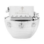 'On Your Christening' Cross Motif Noah's Ark Silver Nickel Plated Money Box - Image 3