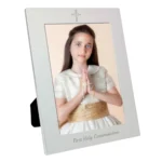 'First Holy Communion' Cross Motif 5x7 Portrait Silver Aluminium Photo Frame - Image 2