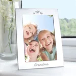 ‘Grandma’ Butterflies Motif 5×7 Portrait Silver Aluminium Photo Frame