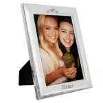 ‘Sister’ Butterflies Motif 5×7 Portrait Silver Aluminium Photo Frame - Image 2