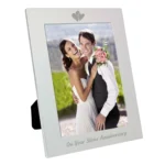 ‘On Your Silver Anniversary’ Hearts Motif 5×7 Portrait Silver Aluminium Photo Frame - Image 2