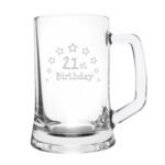 '21st Birthday' Stars Motif Stern Glass Tankard - Image 2
