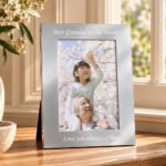 P010208 Personalised Any Message 4x6 Portrait Silver Finish Metal Photo Frame New