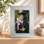P010208 Personalised Any Message 4x6 Portrait Silver Finish Metal Photo Frame New 3