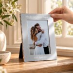 P010208 Personalised Any Message 4x6 Portrait Silver Finish Metal Photo Frame New 4