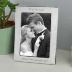 Personalised Any Message 4x6 Portrait Silver Plated Photo Frame
