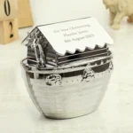 Personalised Any Message Noah's Ark Design Silver Nickel Plated Money Box