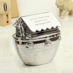 Personalised Any Message Noah's Ark Silver Nickel Plated Money Box