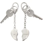 Personalised Two Hearts Silver Nickel Plated Keyrings - Image 4