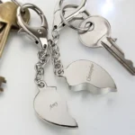Personalised Two Hearts Silver Nickel Plated Keyrings - Image 2