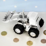 Personalised Any Message Silver Plated Digger Money Box - Image 3
