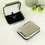Personalised Any Message Sterling Silver Heart Necklace & Chrome Plated Gift Box - Image 6