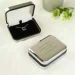 Personalised Any Message Sterling Silver Heart Necklace & Chrome Plated Gift Box - Image 6