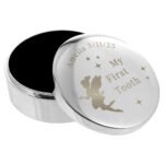 Personalised Fairy Princess Design 'My First Tooth' Round Silver Finish Trinket Box - Image 5