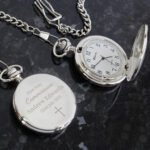 Personalised Religious Cross Motif Chrome Plated Pocket Fob Watch - Image 3