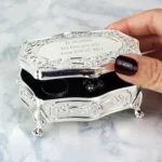 Personalised Any Message Small Antique Style Silver Finish Trinket Box - Image 3