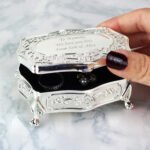 Personalised Any Message Small Antique Style Silver Finish Trinket Box - Image 6