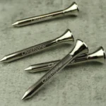 Personalised Name Only Pack of 4 Silver Metal Golf Tees