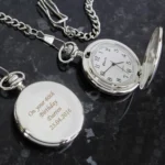 Personalised Any Message Silver Chrome Plated Pocket Fob Watch - Image 3