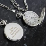 Personalised Any Message Silver Chrome Plated Pocket Fob Watch - Image 2