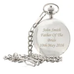 Personalised Any Message Silver Chrome Plated Pocket Fob Watch - Image 4