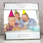 Personalised Any Message 6×4 Landscape Square Silver Photo Frame - Image 6