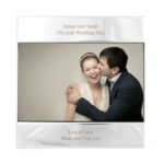Personalised Any Message 6×4 Landscape Square Silver Photo Frame - Image 9