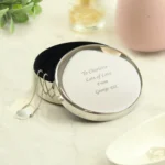Personalised Any Message Round Silver Nickel Plated Trinket Box - Image 6